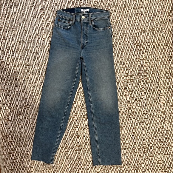 Redone Jeans Stovepipe with raw edge hem - Picture 3 of 5